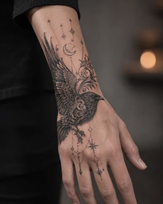 AI-generated tattoo on skin