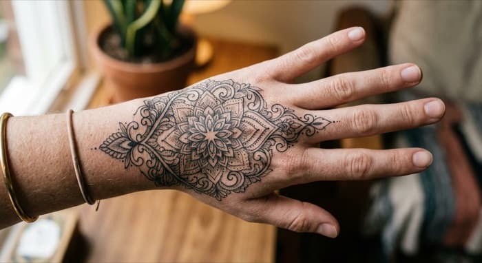 AI-generated tattoo on skin