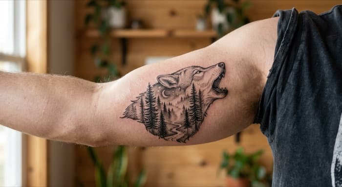 AI-generated tattoo on skin