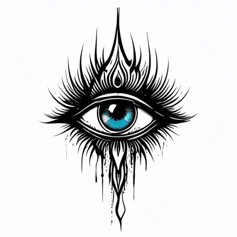 Evil Eye tattoo design — neo-traditional color style