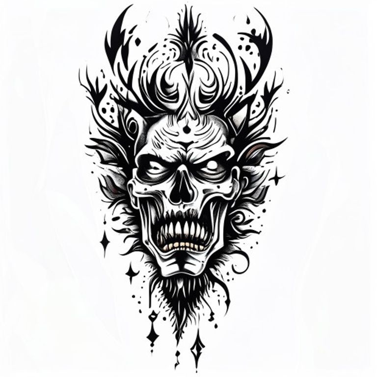 Fear God tattoo design — neo-traditional color style