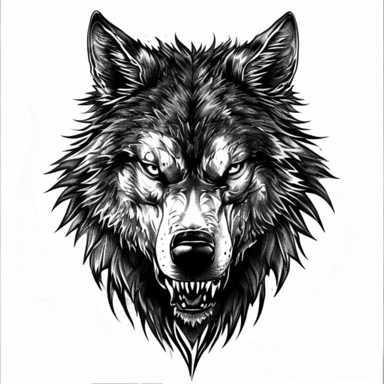 Fenrir tattoo design — bold blackwork style