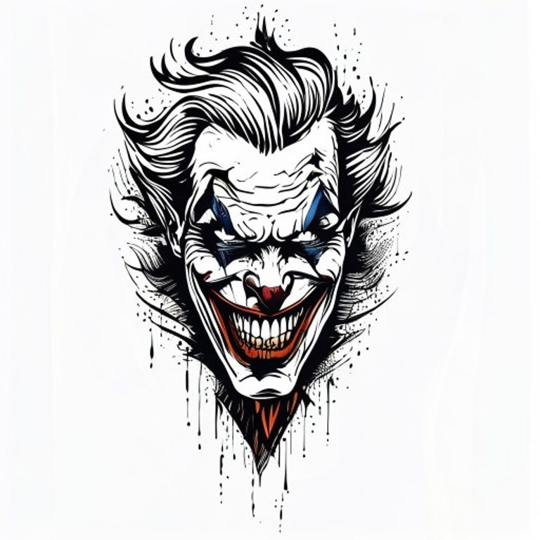 Joker tattoo design — neo-traditional color style