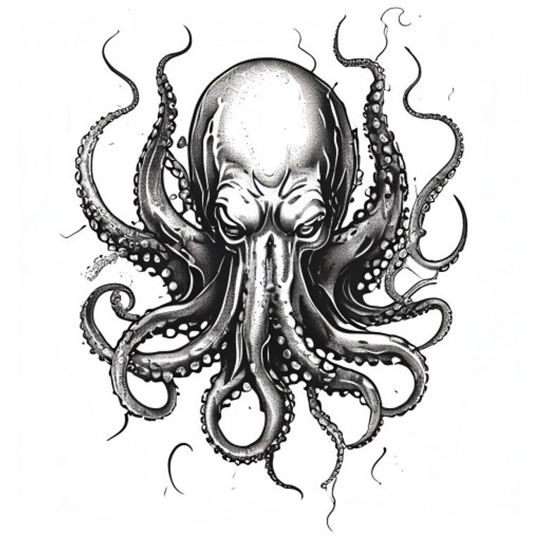 Kraken tattoo design