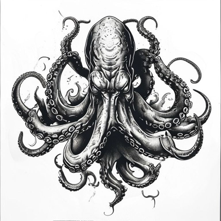 Kraken tattoo design — bold blackwork style