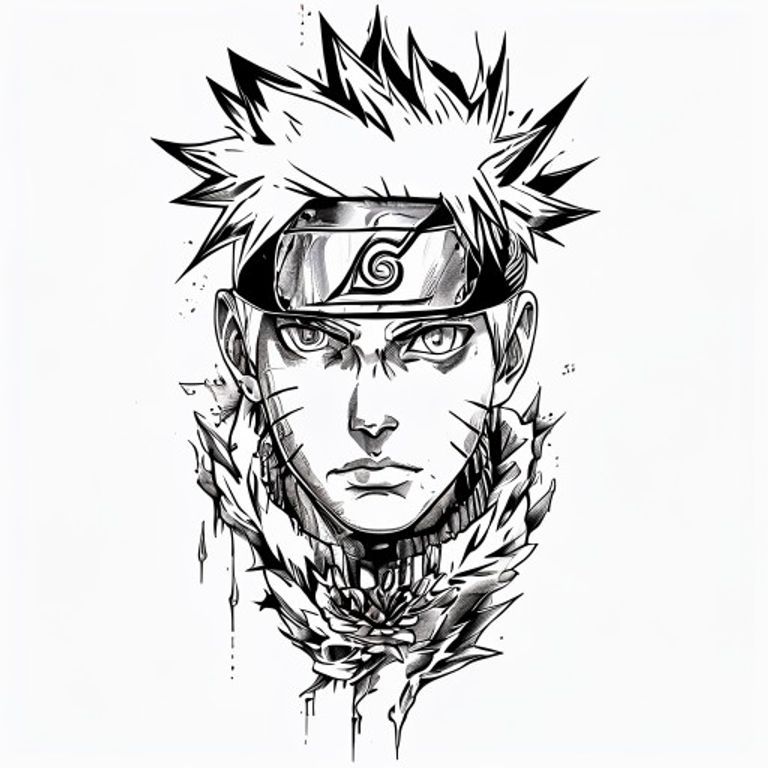 Naruto tattoo design — neo-traditional color style