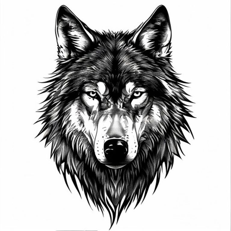 Wolf tattoo design — bold blackwork style
